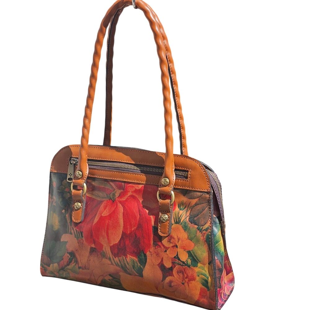 NWT Patricia Nash 15th Anniversary Malvizza Satchel Bag — Spring Floral Leather - Picture 2 of 11